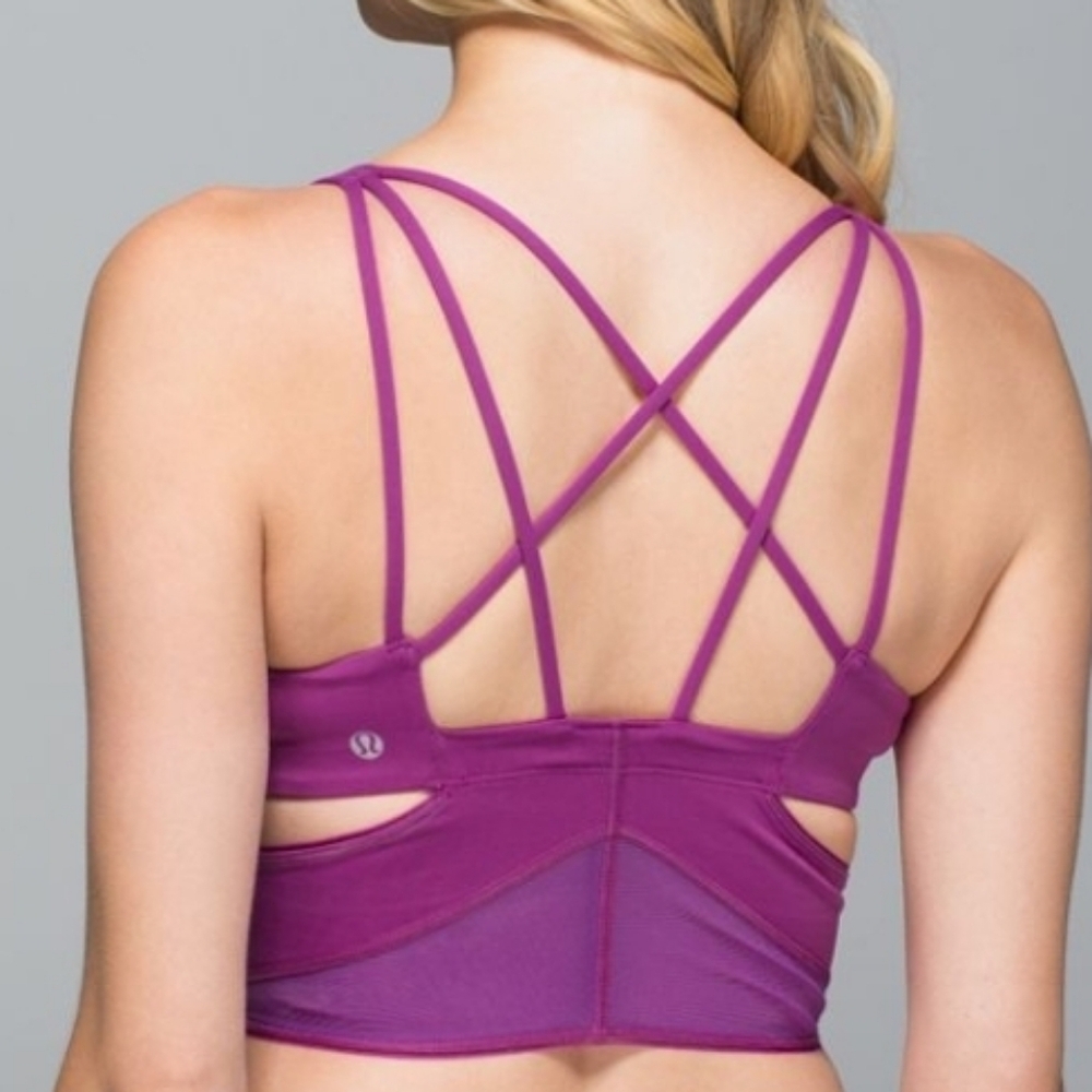 lululemon athletica Strappy Cutout Longline Sports Exquisite Bra In Ultra Violet